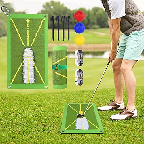Golf Training Mat for Swing Detection Batting, Premium Golf Impact...