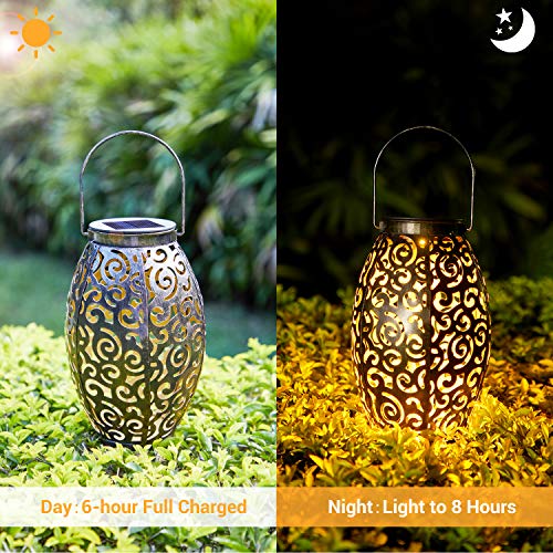 2 Pack Solar Lanterns, OxyLED Christmas Solar Garden Lights Outdoo...