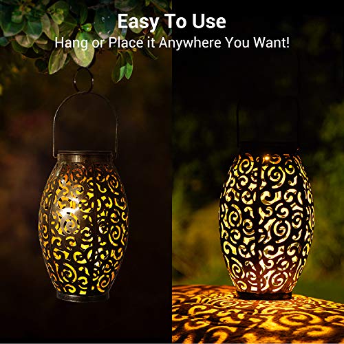 2 Pack Solar Lanterns, OxyLED Christmas Solar Garden Lights Outdoo...