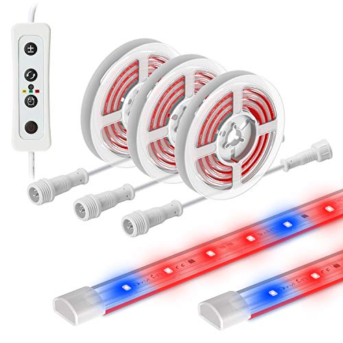 3 Pack Grow Light Strips for Indoor Plants with Timer, OxyLED 15W ...
