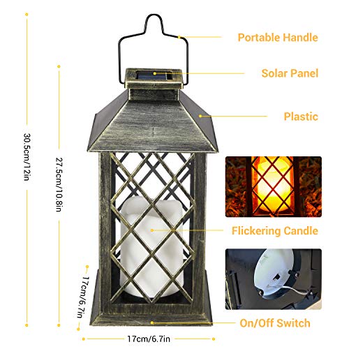 OxyLED Solar Lanterns, 2 Pack LED Solar Lights Outdoor, Hanging La...