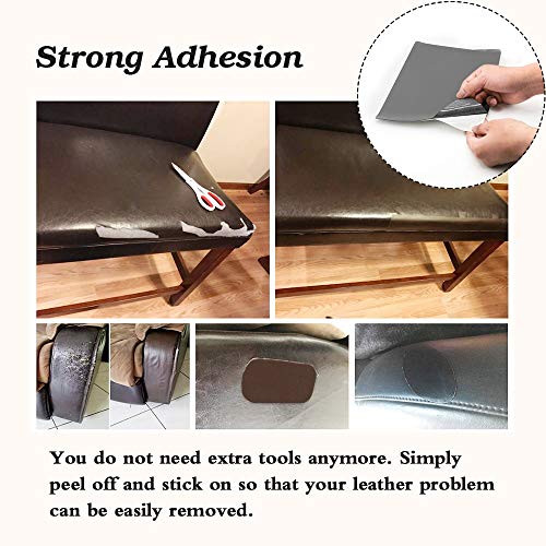 Leather Repair Patch Kits for Car Seats Couches and Elbow 2 Pieces...