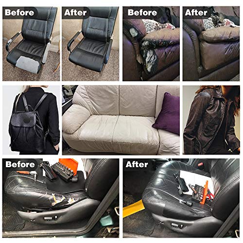 Leather Repair Patch Kits for Car Seats Couches and Elbow 2 Pieces...
