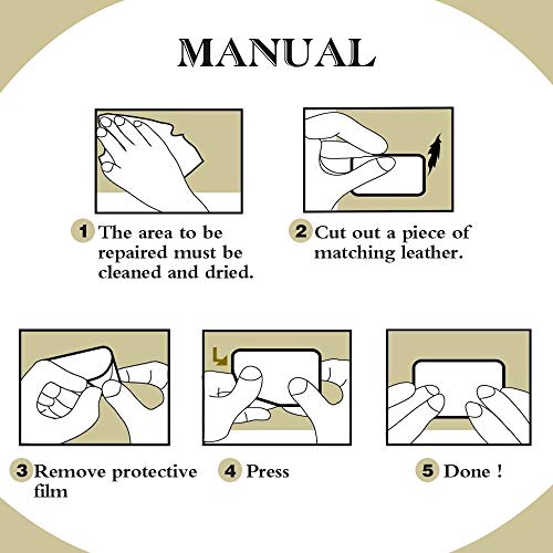 Leather Repair Patch Kits for Car Seats Couches and Elbow 2 Pieces...
