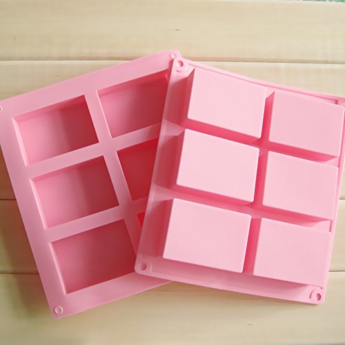 Ozera 2 Pack Silicone Soap Molds, 6 Cavities Silicone Baking Mold ...