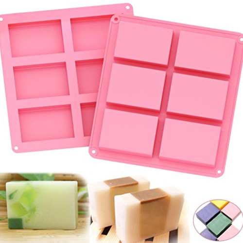 Ozera 2 Pack Silicone Soap Molds, 6 Cavities Silicone Baking Mold ...