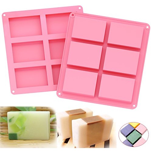Ozera 2 Pack Silicone Soap Molds, 6 Cavities Silicone Baking Mold ...