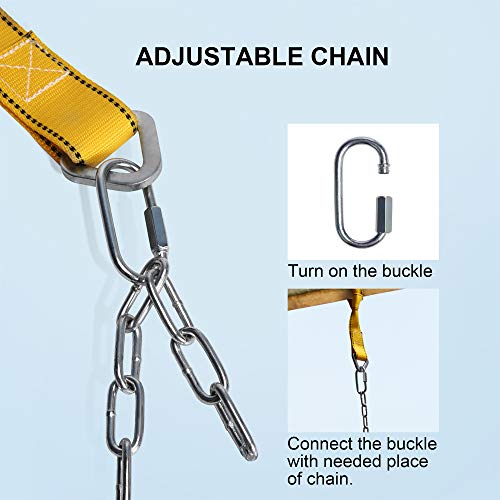 PACEARTH Swing Seat Support 660lb with 68.9 inch Anti-Rust Chains ...