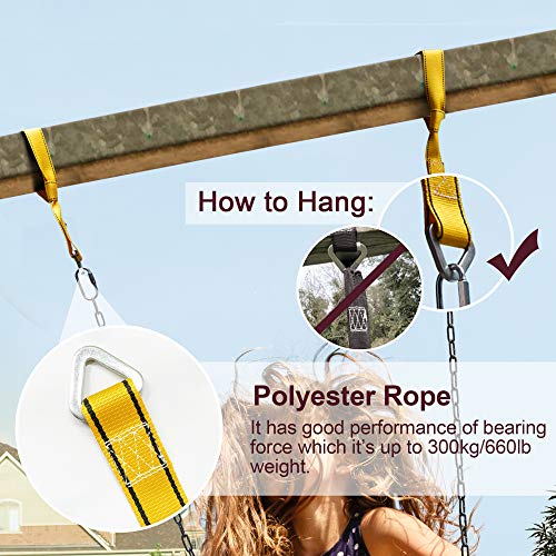 PACEARTH Swing Seat Support 660lb with 68.9 inch Anti-Rust Chains ...