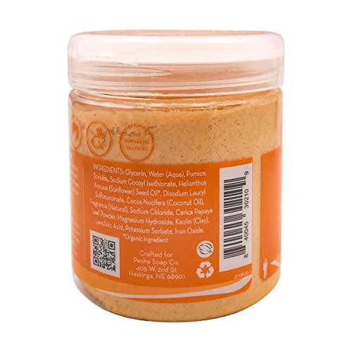 PACHA SOAP Coconut Papaya Whipped Soap Scrub, 8 OZ