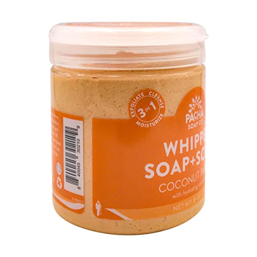 PACHA SOAP Coconut Papaya Whipped Soap Scrub, 8 OZ