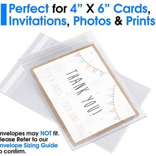Pack It Chic - 4” X 6” 1000 Pack Clear Resealable Cellophane Cel...