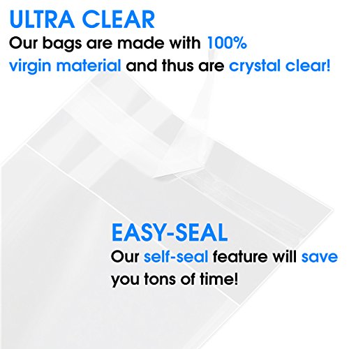 Pack It Chic - 4” X 6” 1000 Pack Clear Resealable Cellophane Cel...