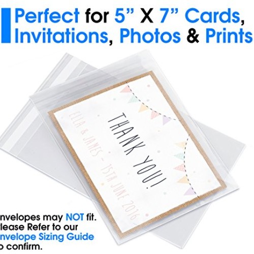 Pack It Chic - 5” X 7” 1000 Pack Clear Resealable Cellophane Cel...