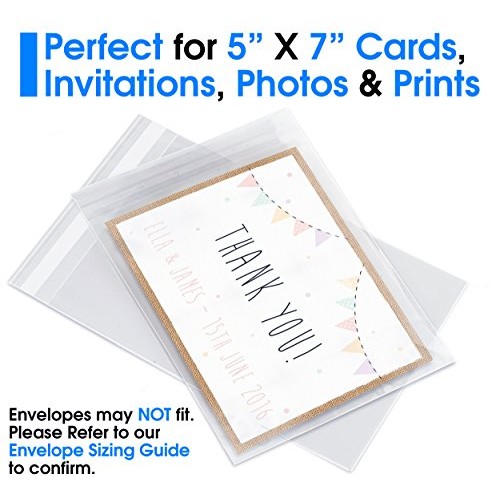Pack It Chic - 5” X 7” 1000 Pack Clear Resealable Cellophane Cel...