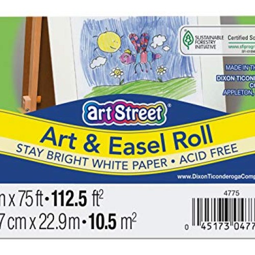 Art Street Art & Easel Roll, White, 18 x 75, 1 Roll
