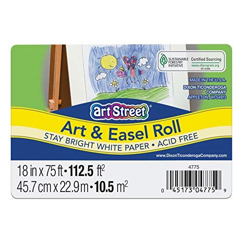 Art Street Art & Easel Roll, White, 18 x 75, 1 Roll