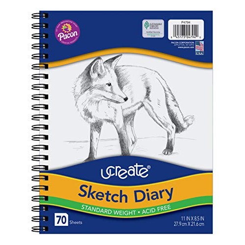 Pacon 4794 UCreate Sketch Diary, 8.5 x 11, 70 Sheets
