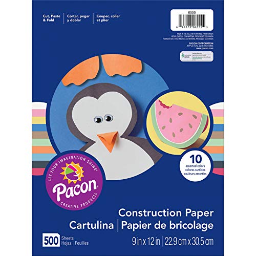 Pacon Lightweight Super Value Construction Paper P6555, 9 x 12, ...