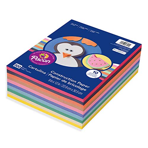 Pacon Lightweight Super Value Construction Paper P6555, 9 x 12, ...