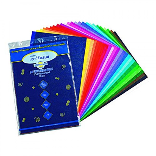 Pacon SpectraR Assorted Color Tissue Pack, 12 x 18, 25 Colors,...