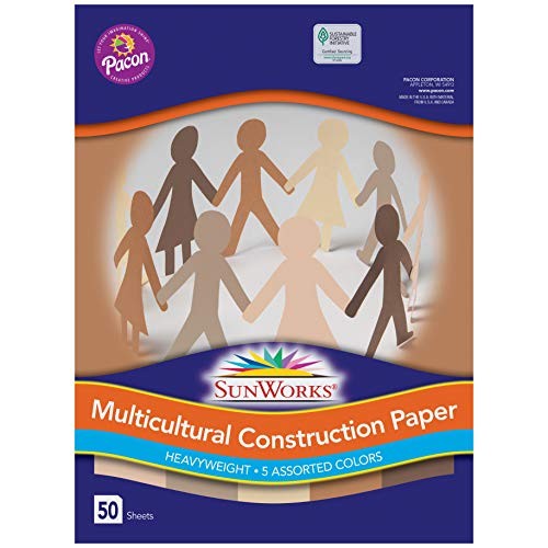 Pacon SunWorks 9512 Multicultural Construction Paper, 12 x 18, 5...