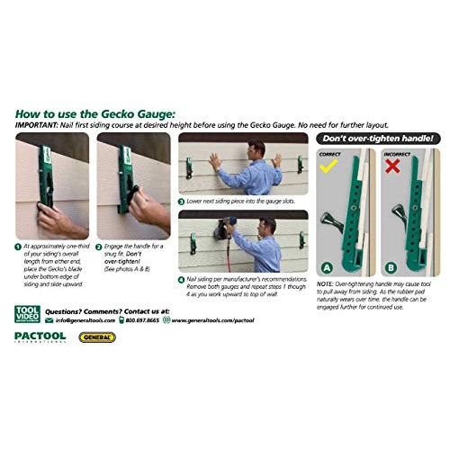 PacTool International SA903 Gecko Gauge, Fiber Cement Siding Insta...