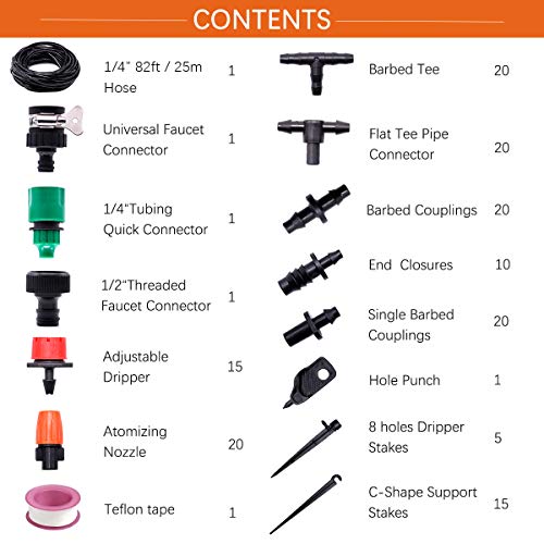 Irrigation System, 82ft Drip Irrigation Kit DIY Micro Automatic Wa...