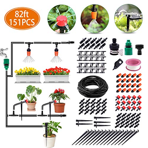Irrigation System, 82ft Drip Irrigation Kit DIY Micro Automatic Wa...