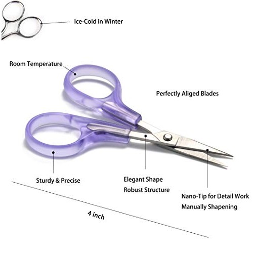 PAFASON Stainless Steel Curved & Straight Embroidery Detail Scisso...