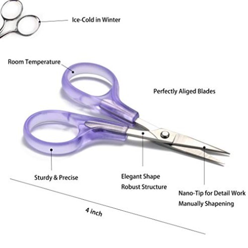 PAFASON Stainless Steel Curved & Straight Embroidery Detail Scisso...