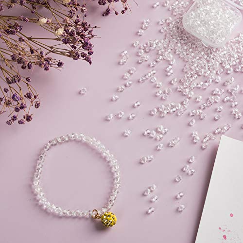 PAGOW 5000Pcs Small Bicone Crystal Beads for Jewelry Craft Making,...