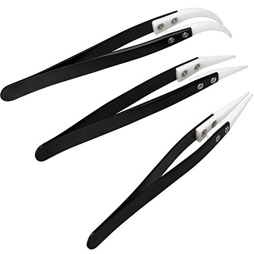 PAGOW Ceramic Tweezers, Highly Heat Resistant Non-Conductive Anti-...
