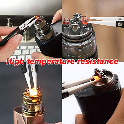 PAGOW Ceramic Tweezers, Highly Heat Resistant Non-Conductive Anti-...