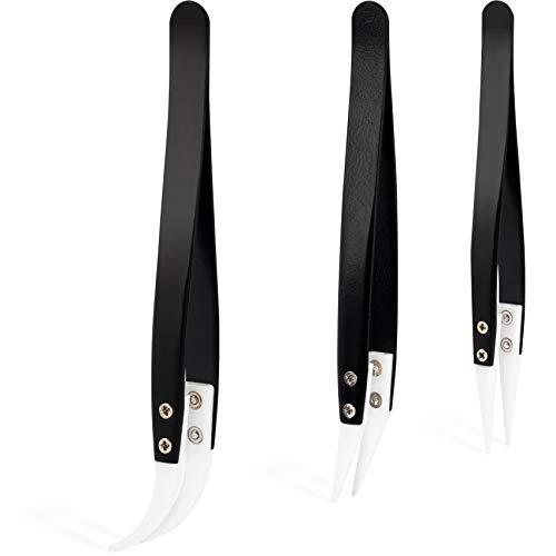 PAGOW Ceramic Tweezers, Highly Heat Resistant Non-Conductive Anti-...