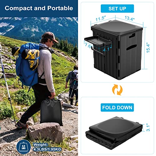 XL Portable Toilet for Adults, Extra Large 15.4H Foldable Camping...