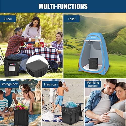 XL Portable Toilet for Adults, Extra Large 15.4H Foldable Camping...