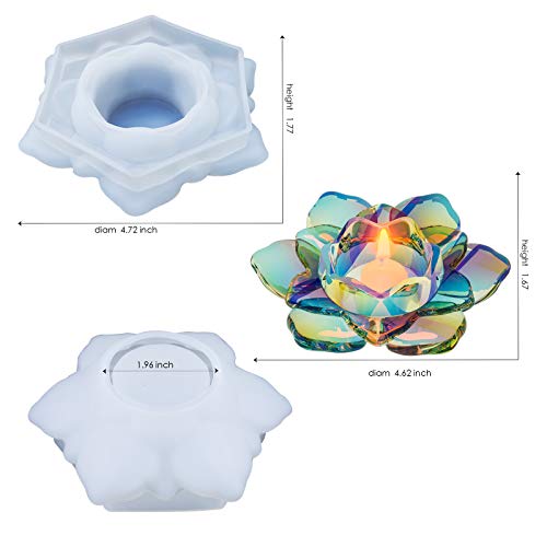 Palksky Lotus Tealight Candles Holders Resin Mold, Flower Candlest...