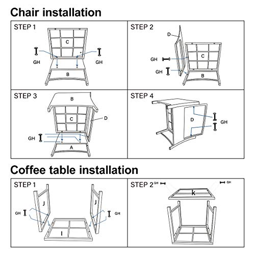 PAMAPIC 5 Pieces Wicker Patio Furniture Set Outdoor Patio Chairs w...