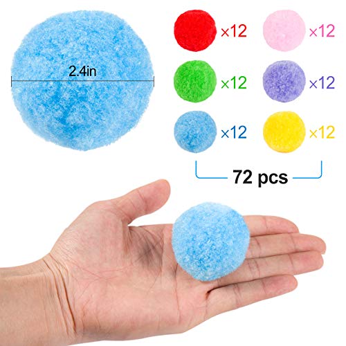 72 Pack 2.4 Inch Cotton Splash Soaker Bomb Ball- Absorbent Splash ...
