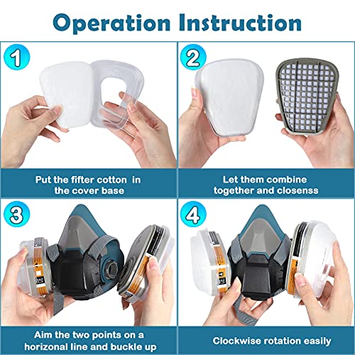 Reusable Half Facepiece Dustproof Respirator - Organic Gas Dust Ch...