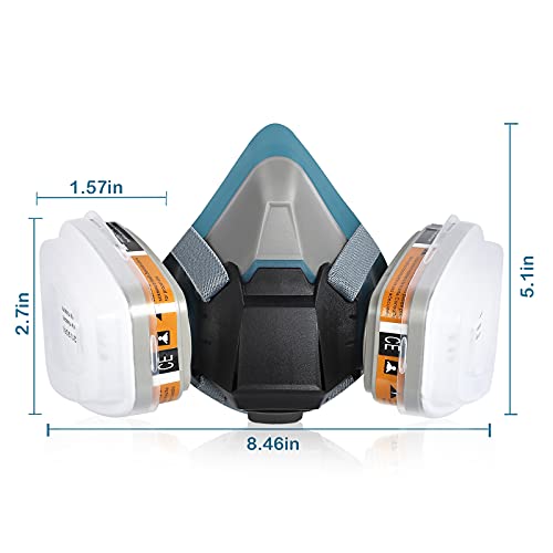 Reusable Half Facepiece Dustproof Respirator - Organic Gas Dust Ch...