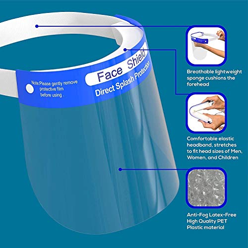 240 Pack of Protective Face Shields by ICU Health - Full Coverage ...