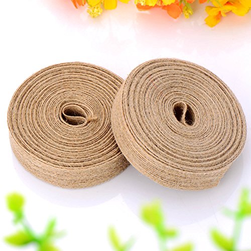 Pangda 2 Rolls Natural Burlap Fabric Ribbon Roll for Wedding Event...