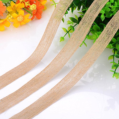 Pangda 2 Rolls Natural Burlap Fabric Ribbon Roll for Wedding Event...