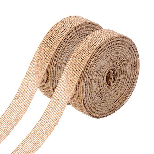 Pangda 2 Rolls Natural Burlap Fabric Ribbon Roll for Wedding Event...