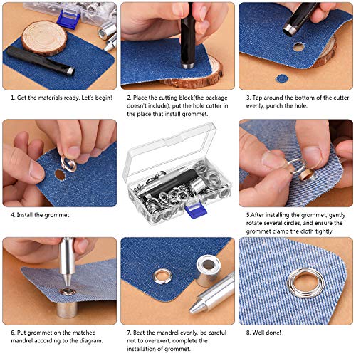 Pangda Grommet Tool Kit, Grommet Setting Tool and 100 Sets Grommet...