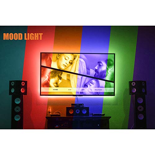 PANGTON VILLA Led Strip Lights 6.56ft for 40-60in TV, USB LED TV B...