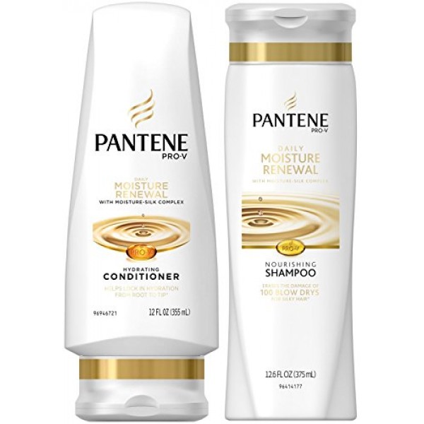 Pantene Daily Moisture Renewal Duo set, 12.6 Oz Shampoo and 12 Oz ...