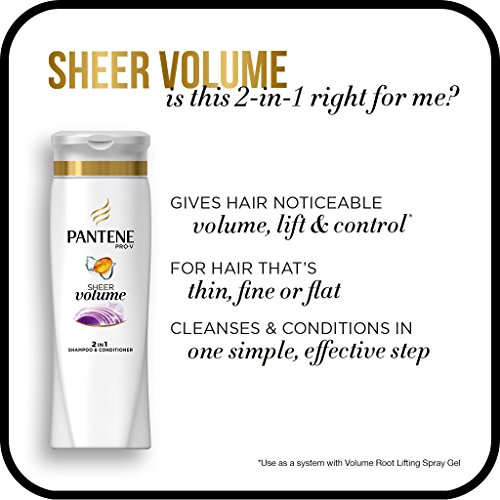 Pantene Pro-V 2 in 1 Shampoo & Conditioner, Sheer Volume with Coll...